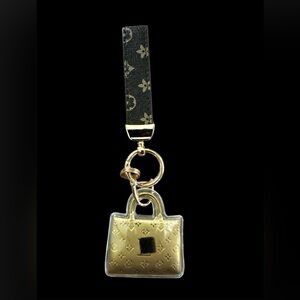 Handmade Gold and Black Key Holder Bag Charm BNIP